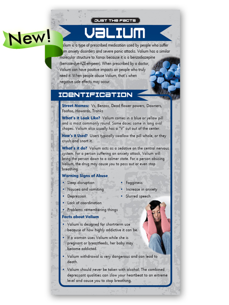 Just the Facts Rack Card: Valium