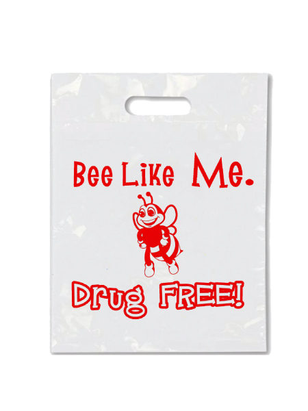 Bee Like Me Drug Free - Die Cut Handle Litter Bag